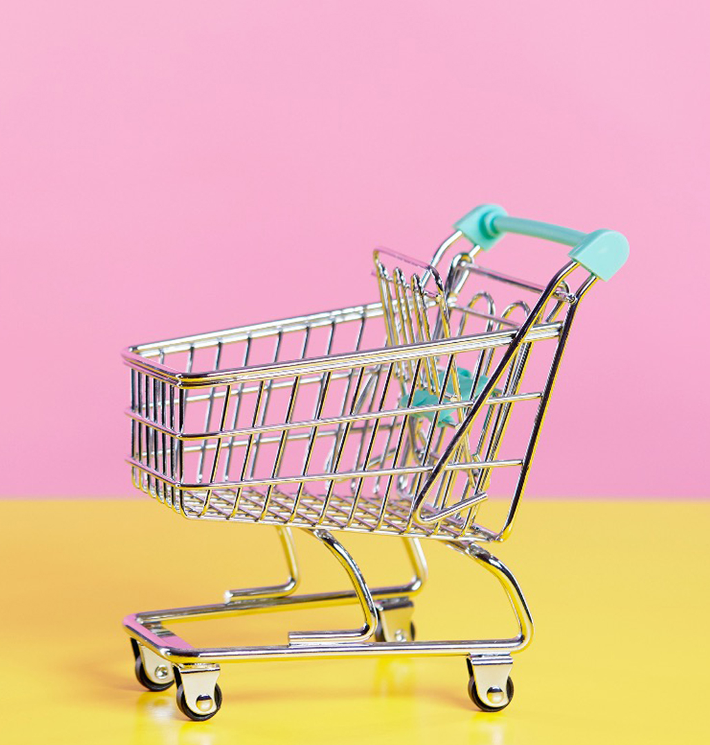 A trolly ready to be filled for shopping at the store
